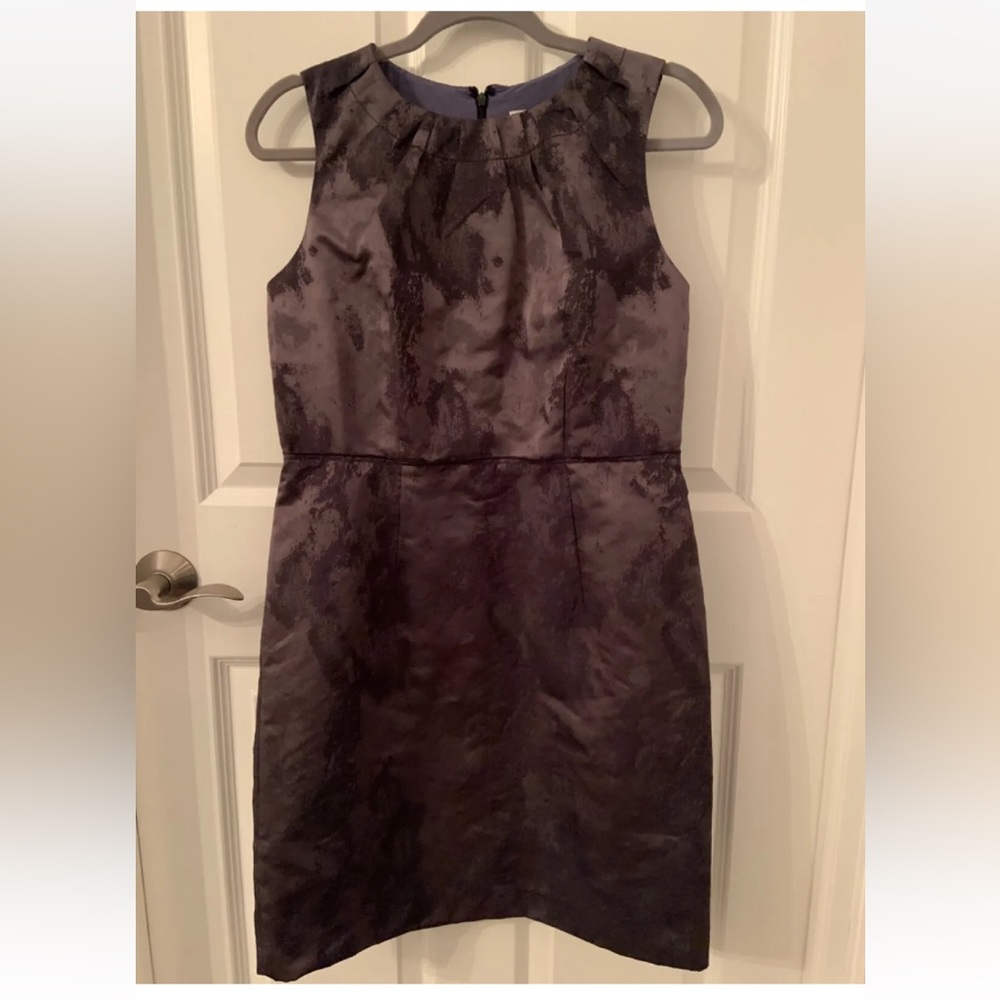 LOFT Dress Womens Size 10 Petite Blue Gray Zip Sleeveless Office